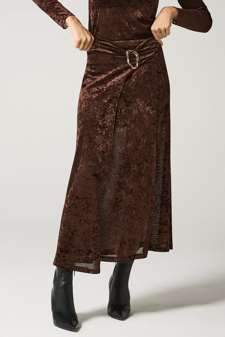 Gonna midi incrociata in ciniglia