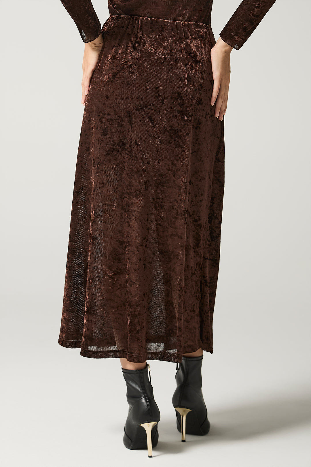 Gonna midi incrociata in ciniglia