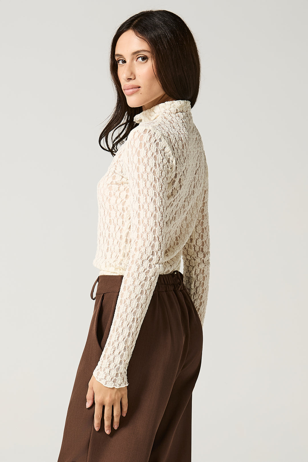 Maglia lupetto in pizzo