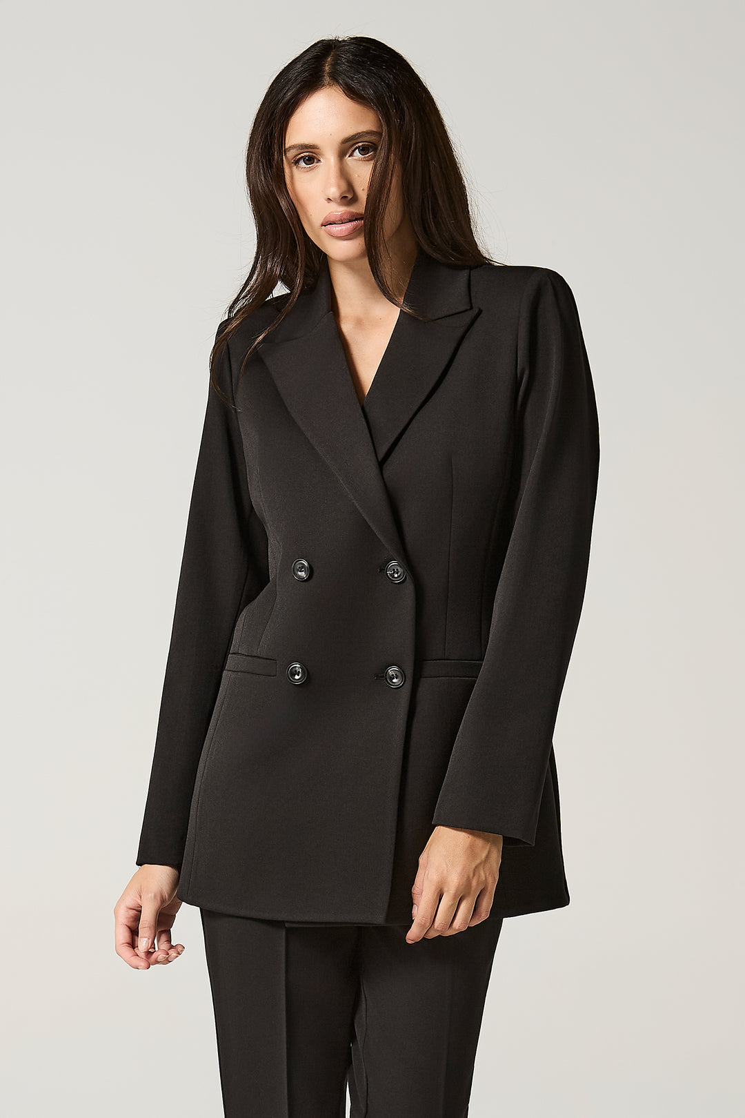 Blazer doppiopetto con revers a lancia