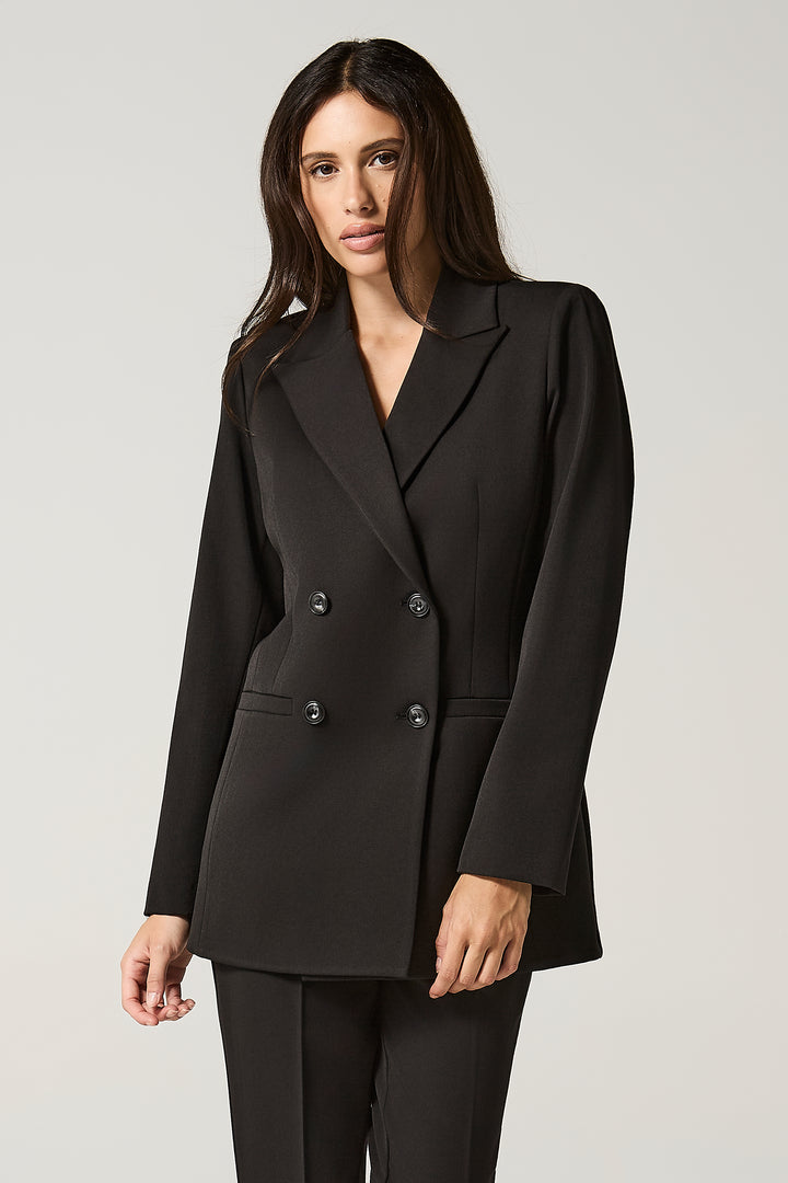 Blazer doppiopetto con revers a lancia