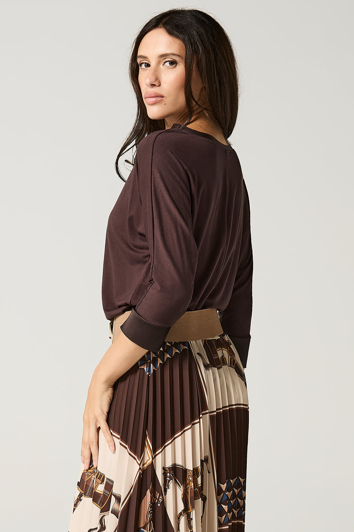 Maglia con bordi in satin