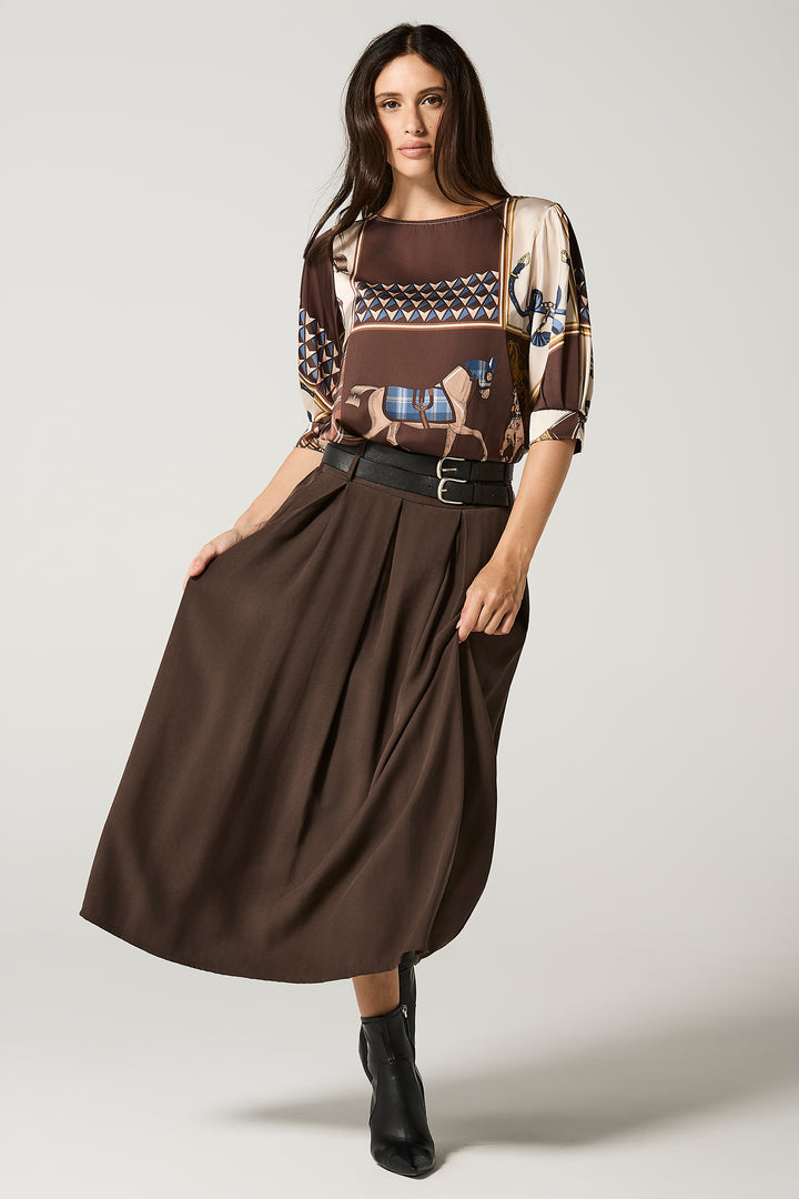 Blusa in satin fantasia cavalli