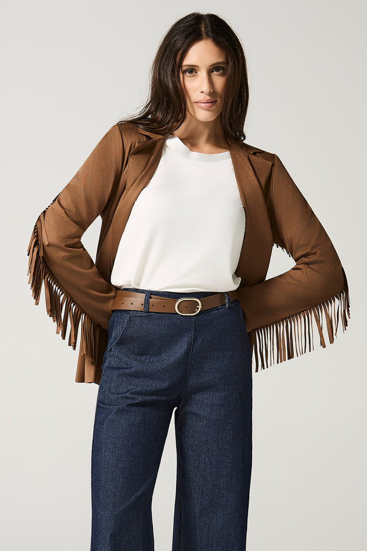 Giacca in dainetto con frange