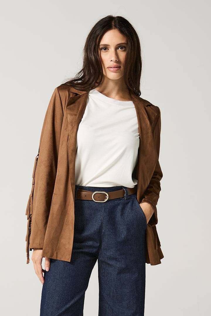 Giacca in dainetto con frange