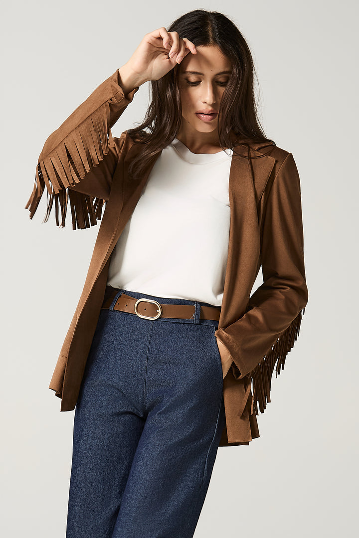 Giacca in dainetto con frange