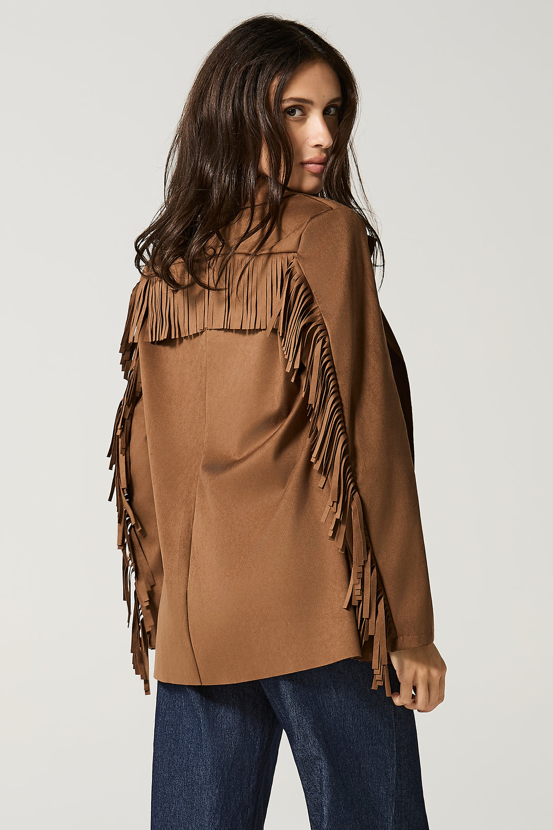 Giacca in dainetto con frange