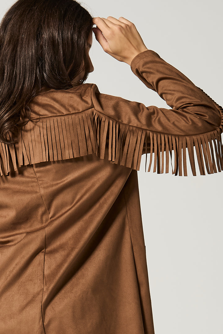 Giacca in dainetto con frange