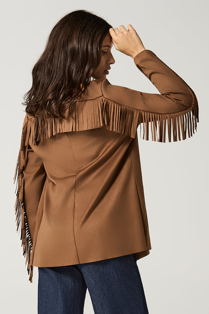 Giacca in dainetto con frange