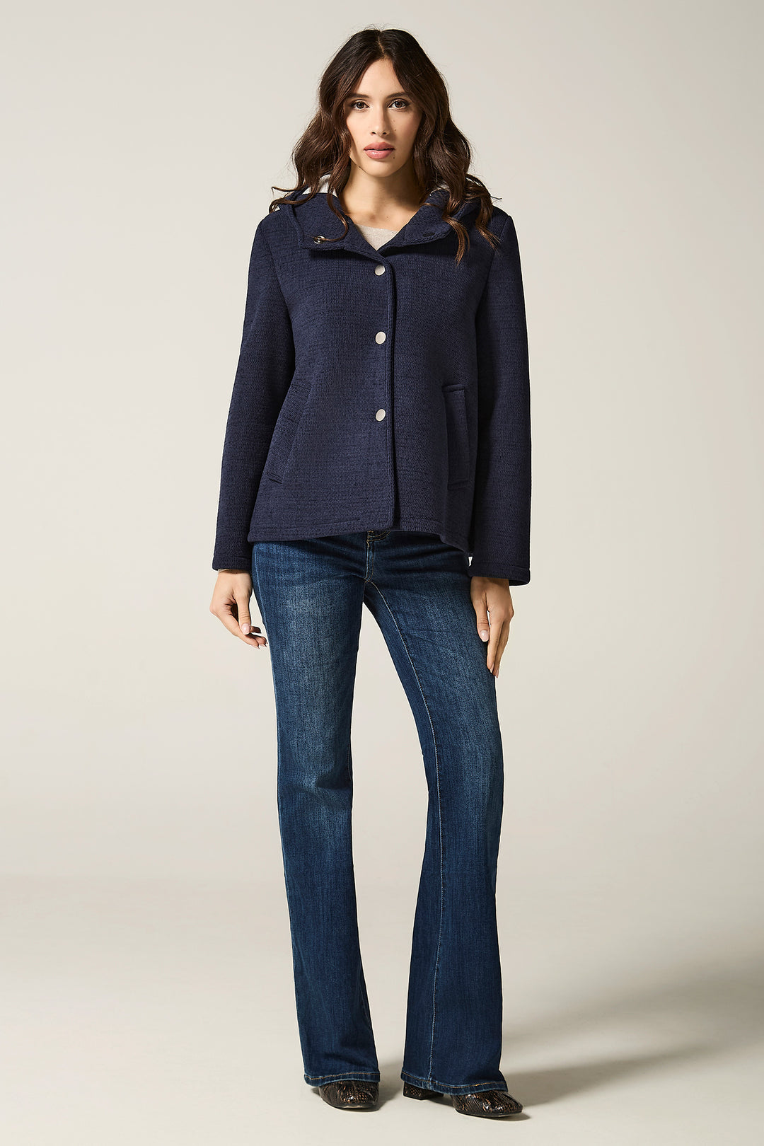 Giaccone con cappuccio in neoprene