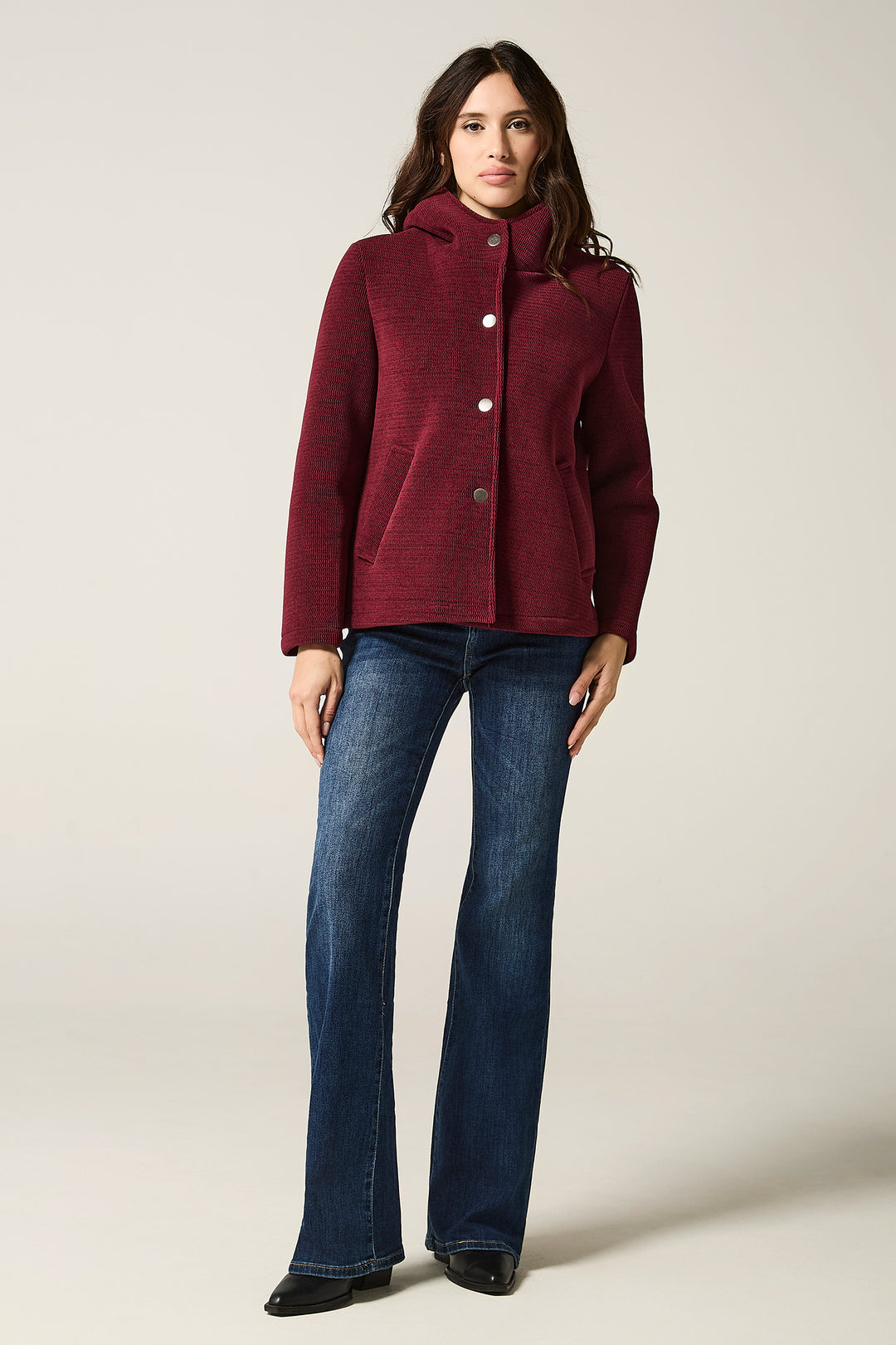 Giaccone con cappuccio in neoprene