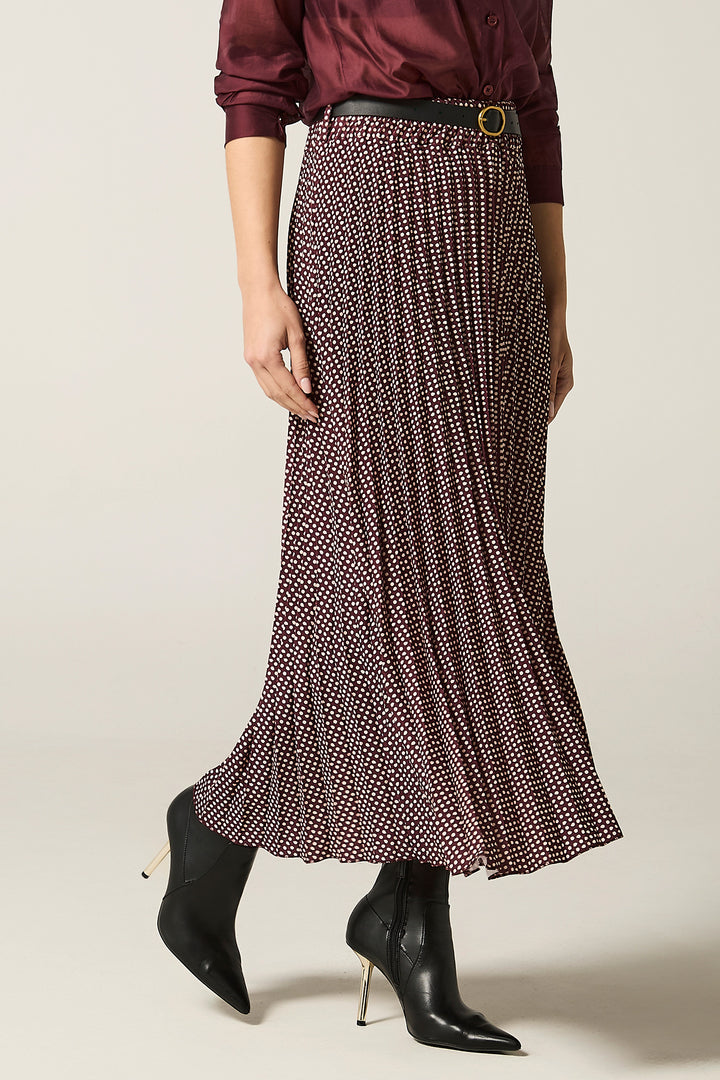 Gonna plissè fantasia pois