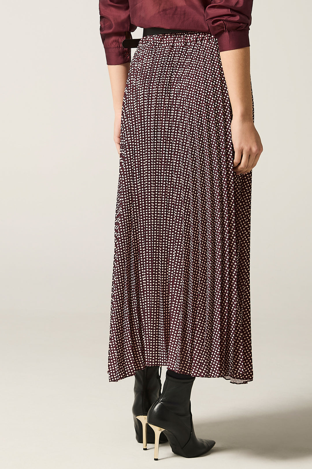 Gonna plissè fantasia pois