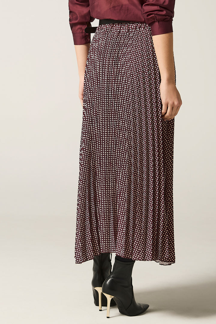 Gonna plissè fantasia pois