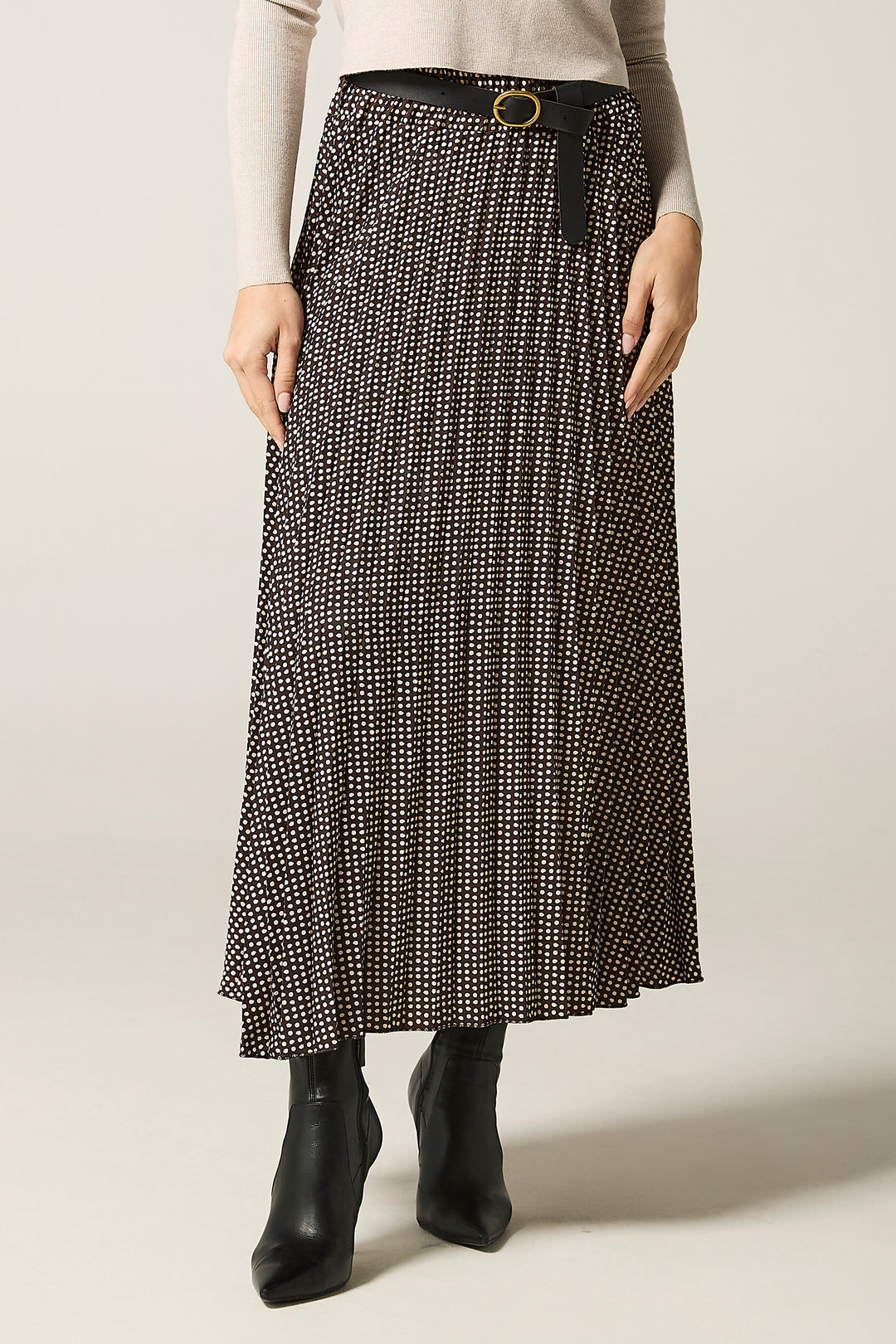 Gonna plissè fantasia pois