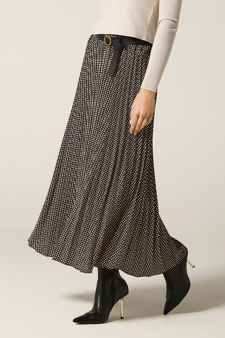 Gonna plissè fantasia pois