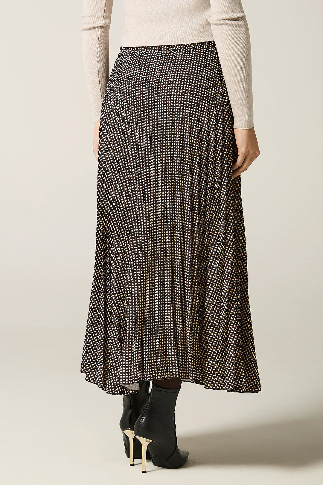 Gonna plissè fantasia pois