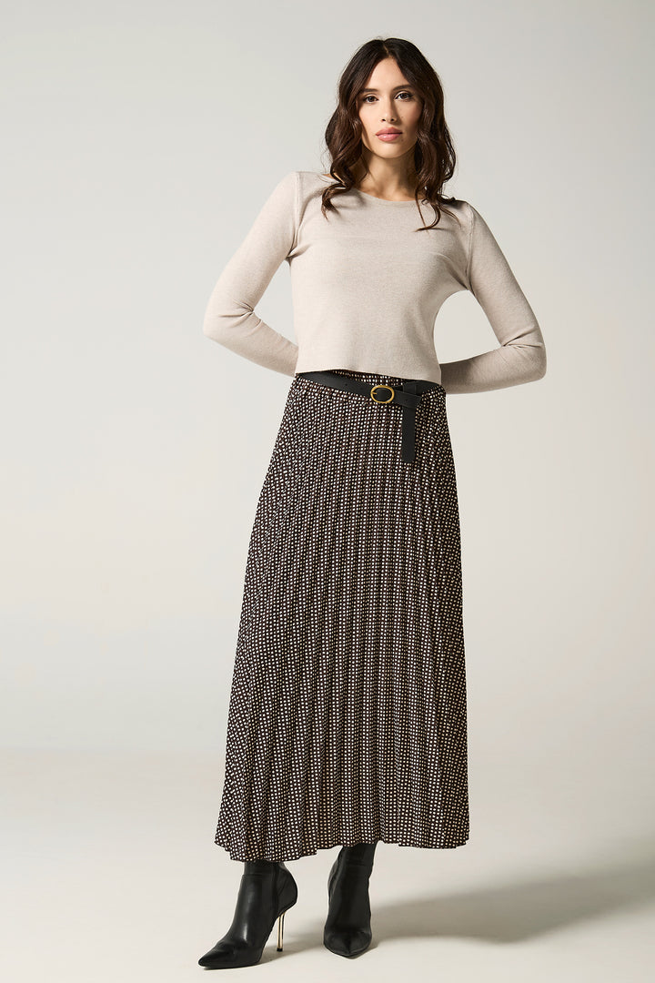 Gonna plissè fantasia pois