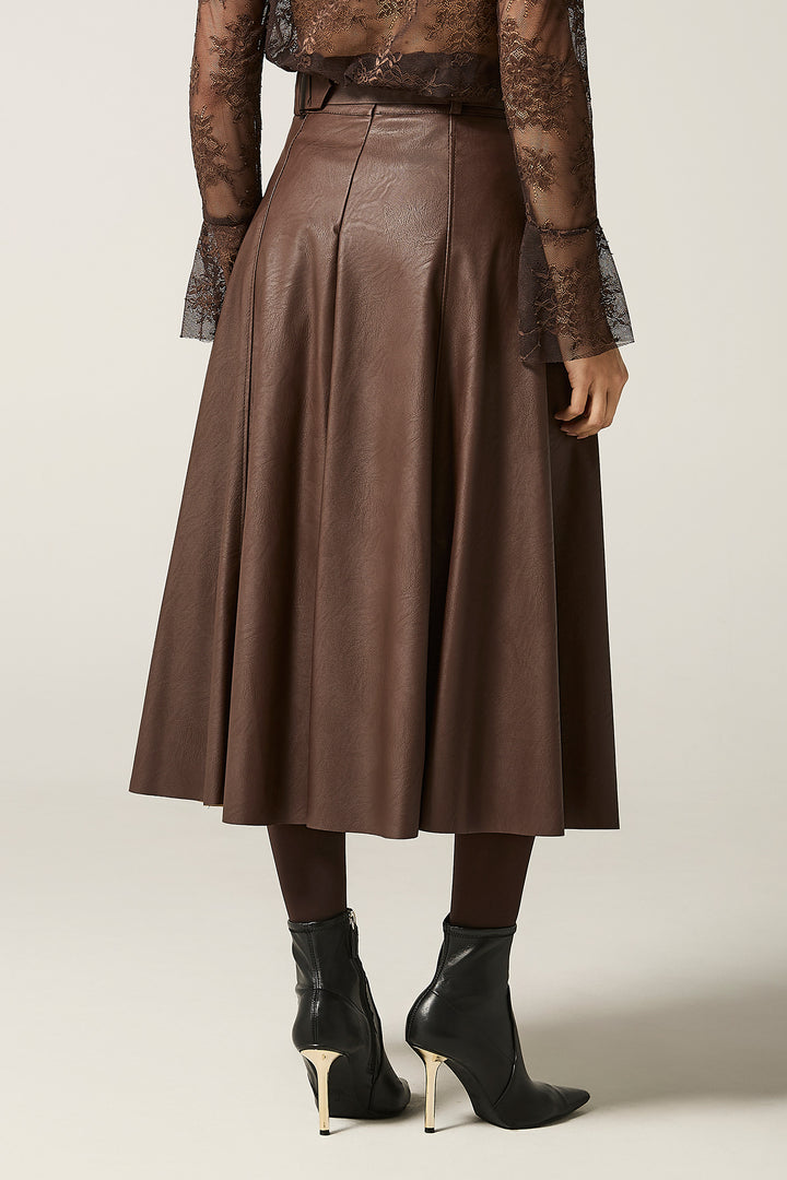 Gonna in ecopelle con cinta
