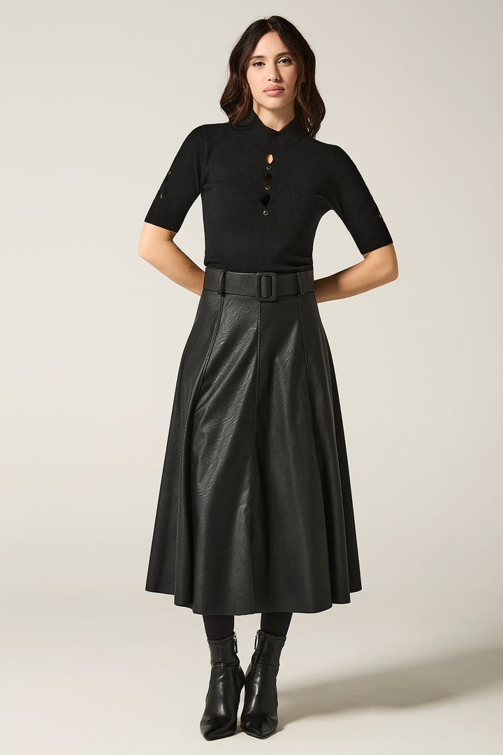 Gonna in ecopelle con cinta