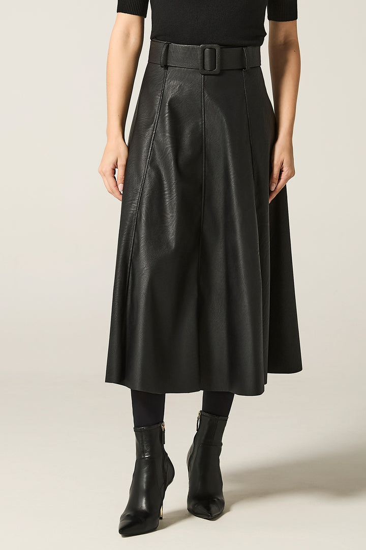 Gonna in ecopelle con cinta