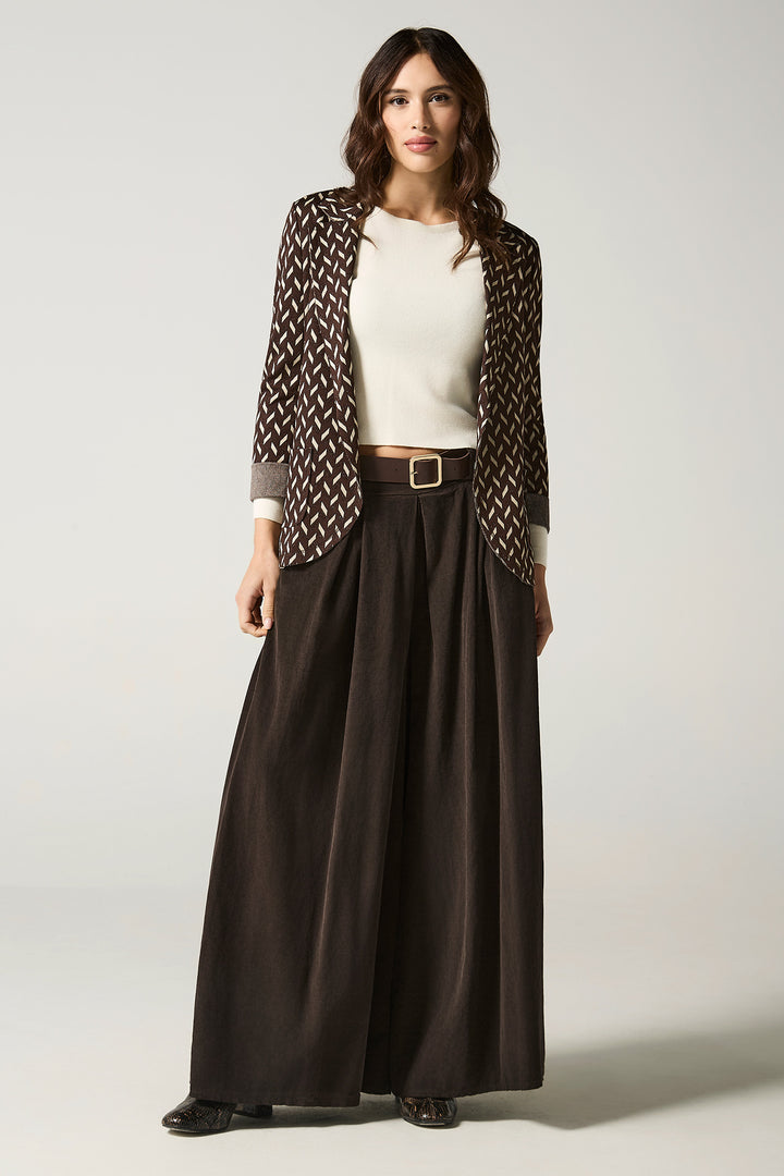 Blazer aperto fantasia geometrica