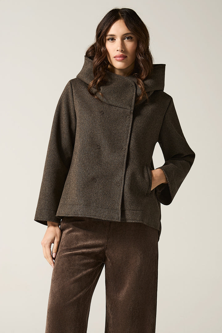 Giaccone doppiopetto collo a cratere