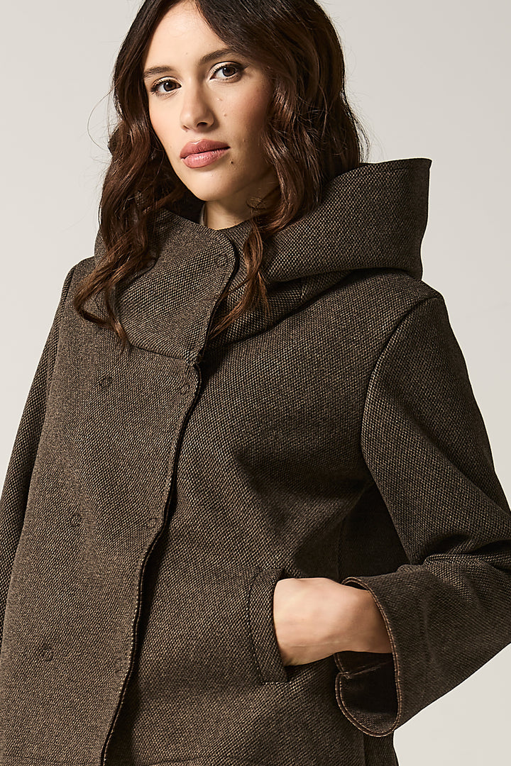 Giaccone doppiopetto collo a cratere