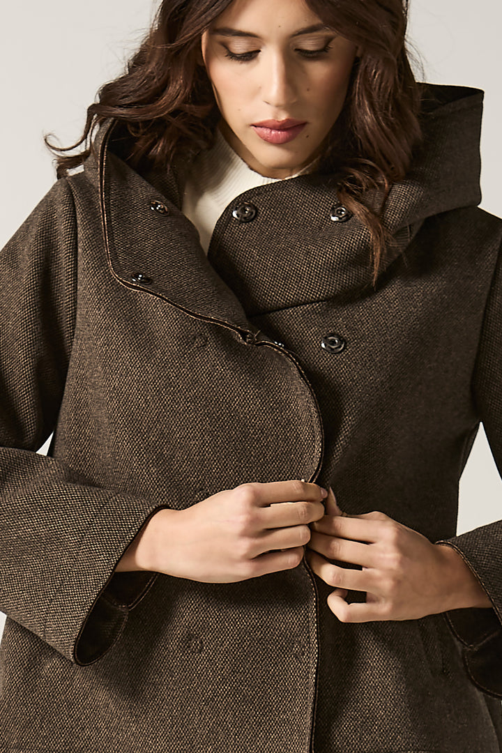 Giaccone doppiopetto collo a cratere