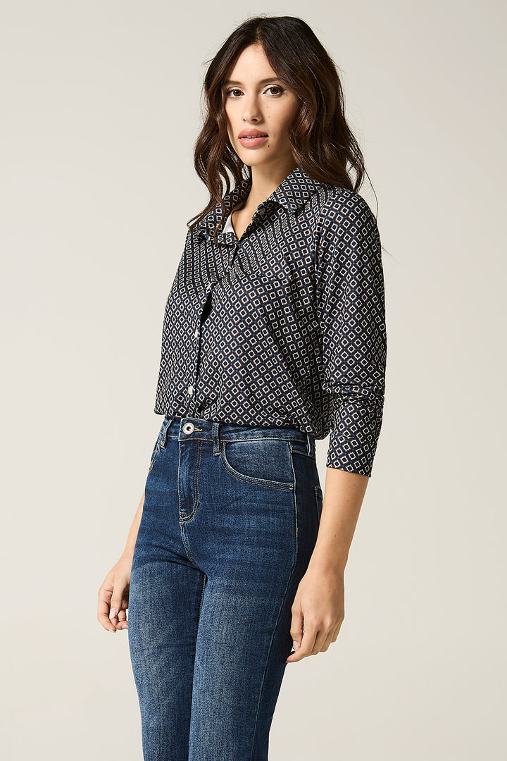 Camicia in microfantasia rombi