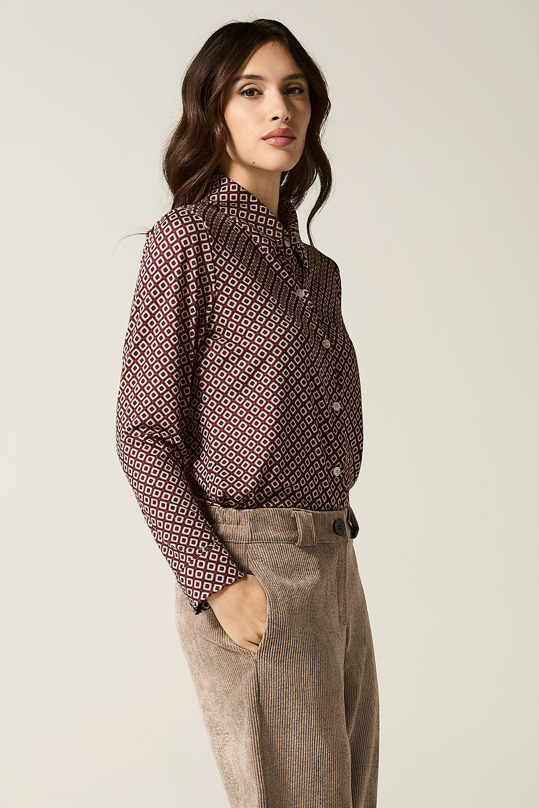 Camicia in microfantasia rombi