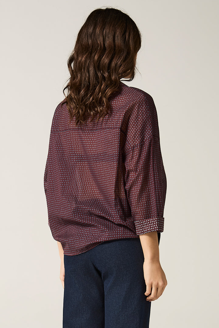 Camicia in cotone fantasia pois