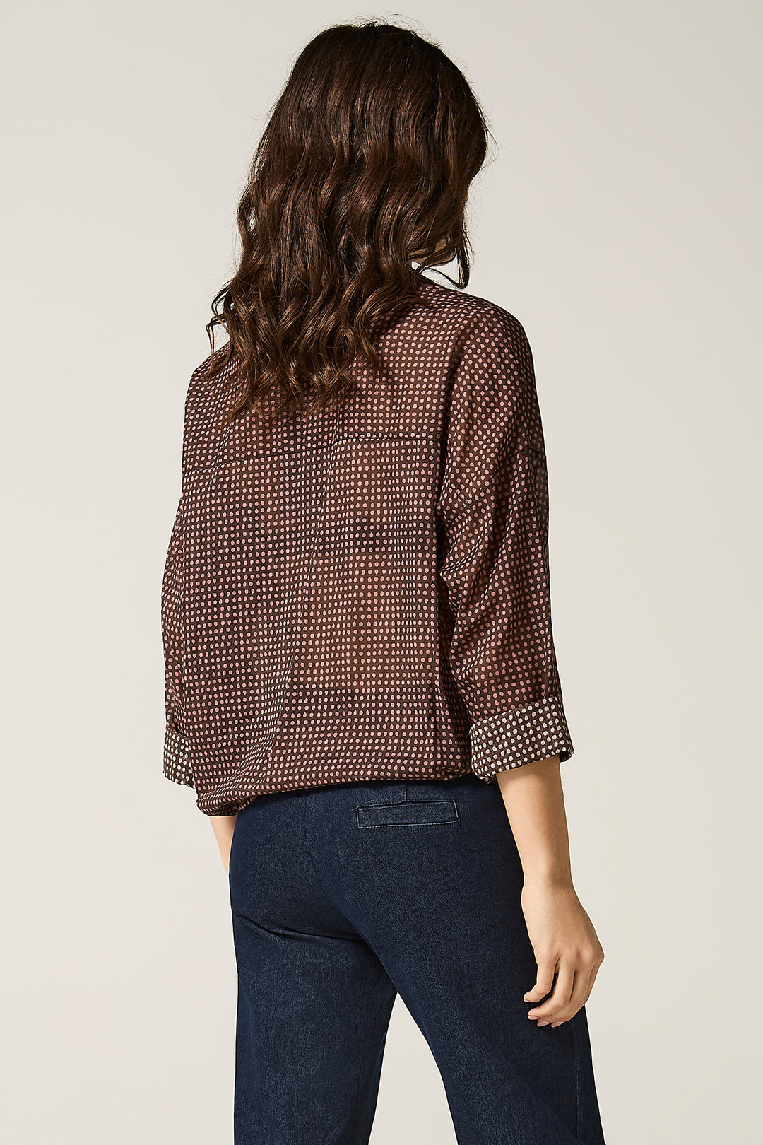 Camicia in cotone fantasia pois