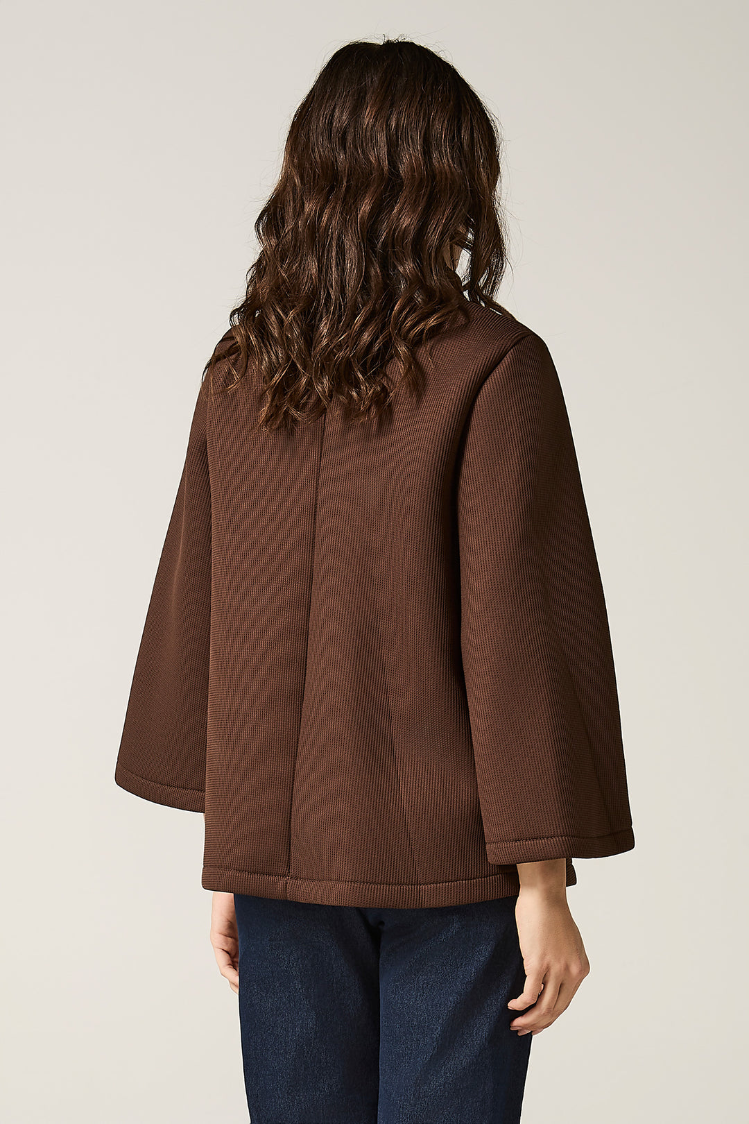 Giaccone in neoprene a 3 bottoni