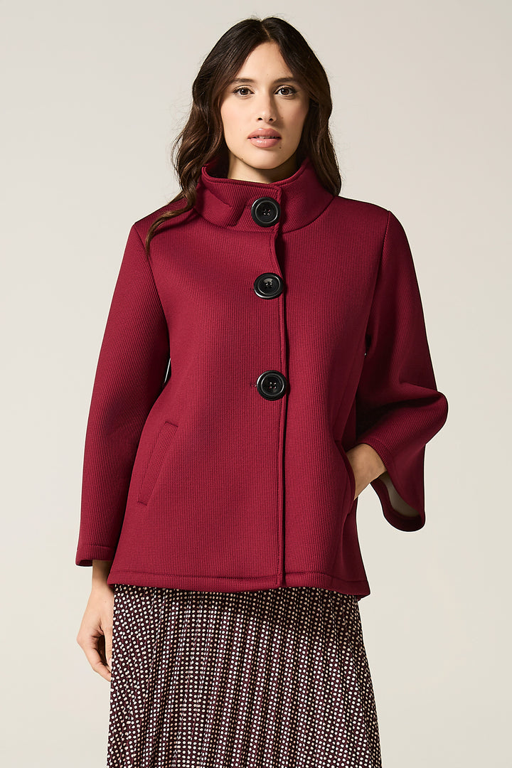 Giaccone in neoprene a 3 bottoni