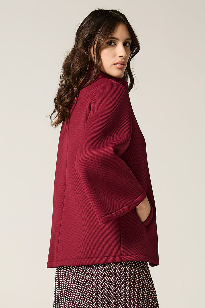 Giaccone in neoprene a 3 bottoni