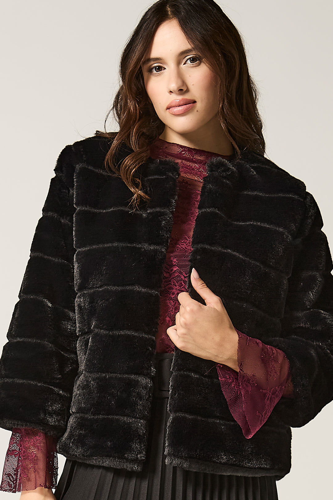 Giacca in ecopelliccia