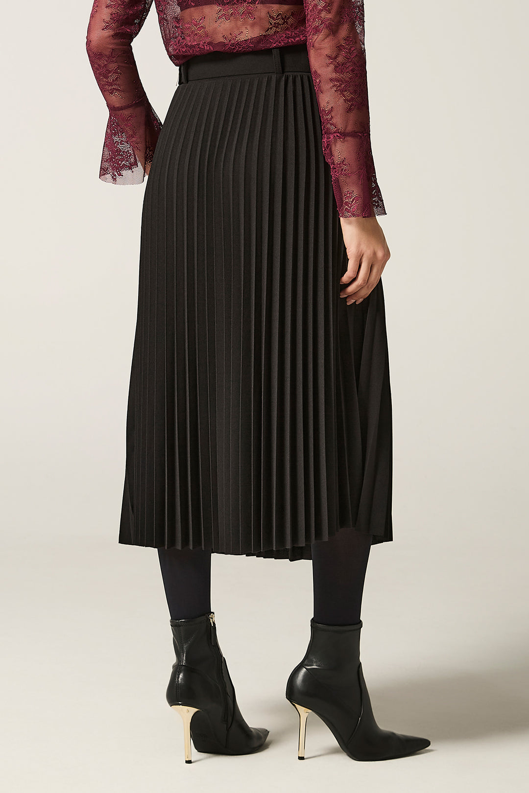 Gonna plissè con cinta foderata