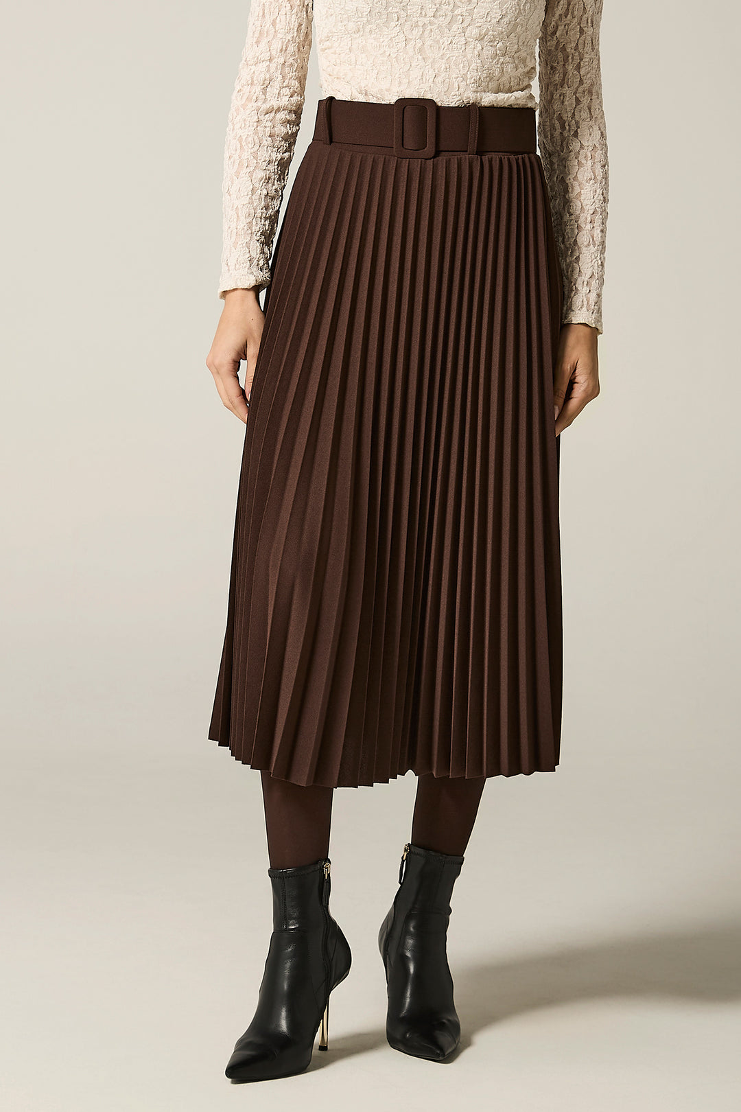 Gonna plissè con cinta foderata