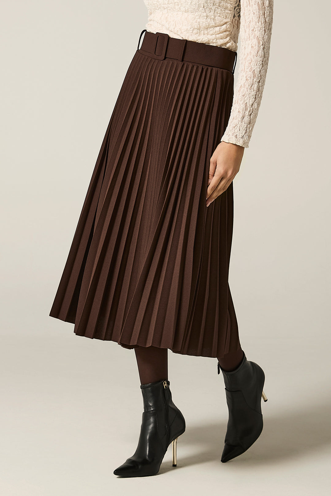 Gonna plissè con cinta foderata