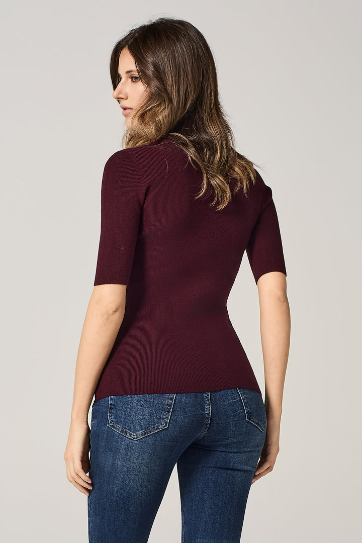 Maglia lupetto in costina