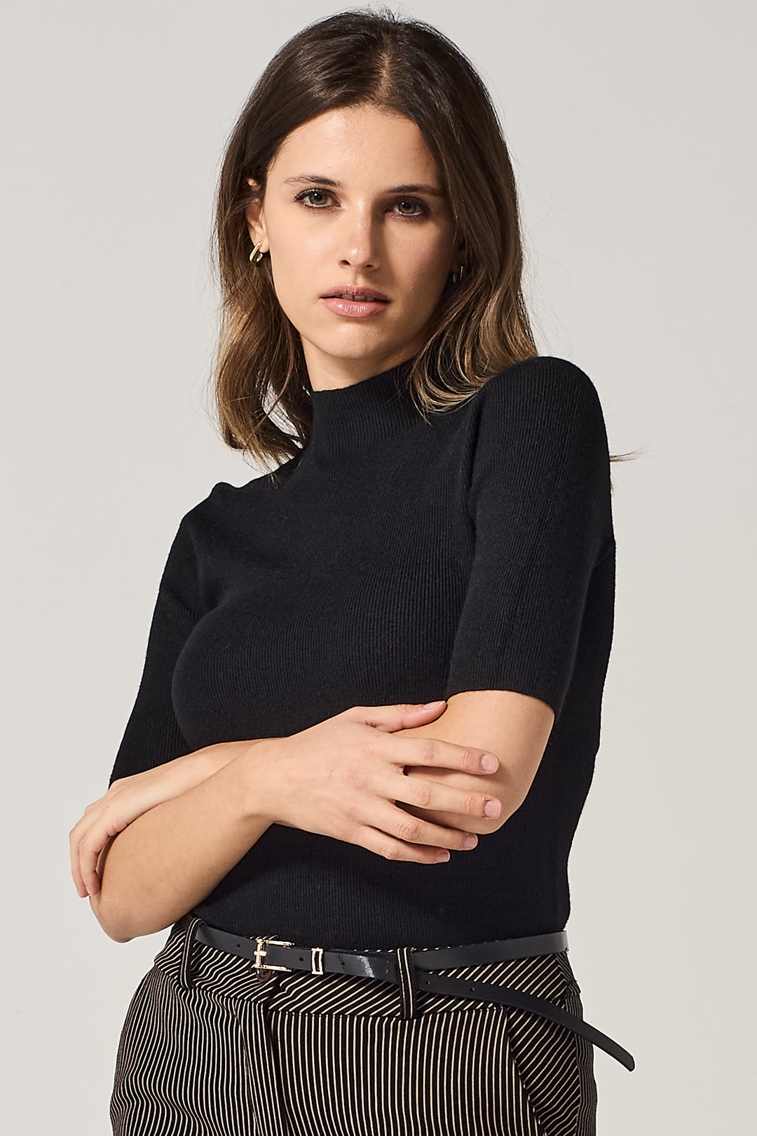 Maglia lupetto in costina