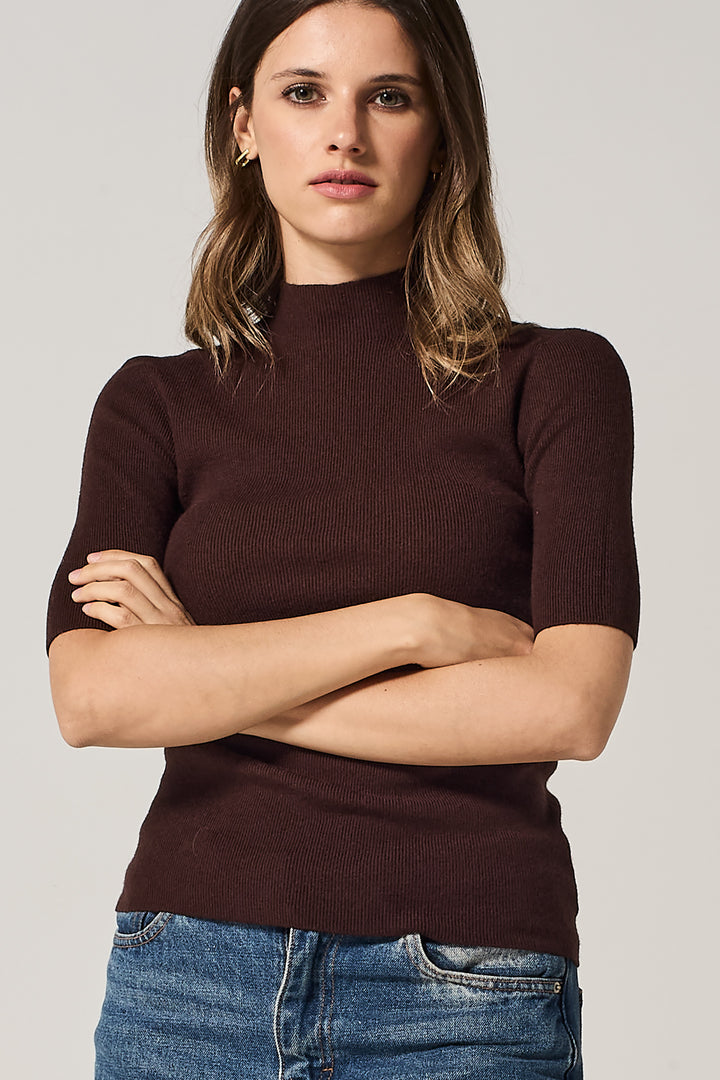 Maglia lupetto in costina