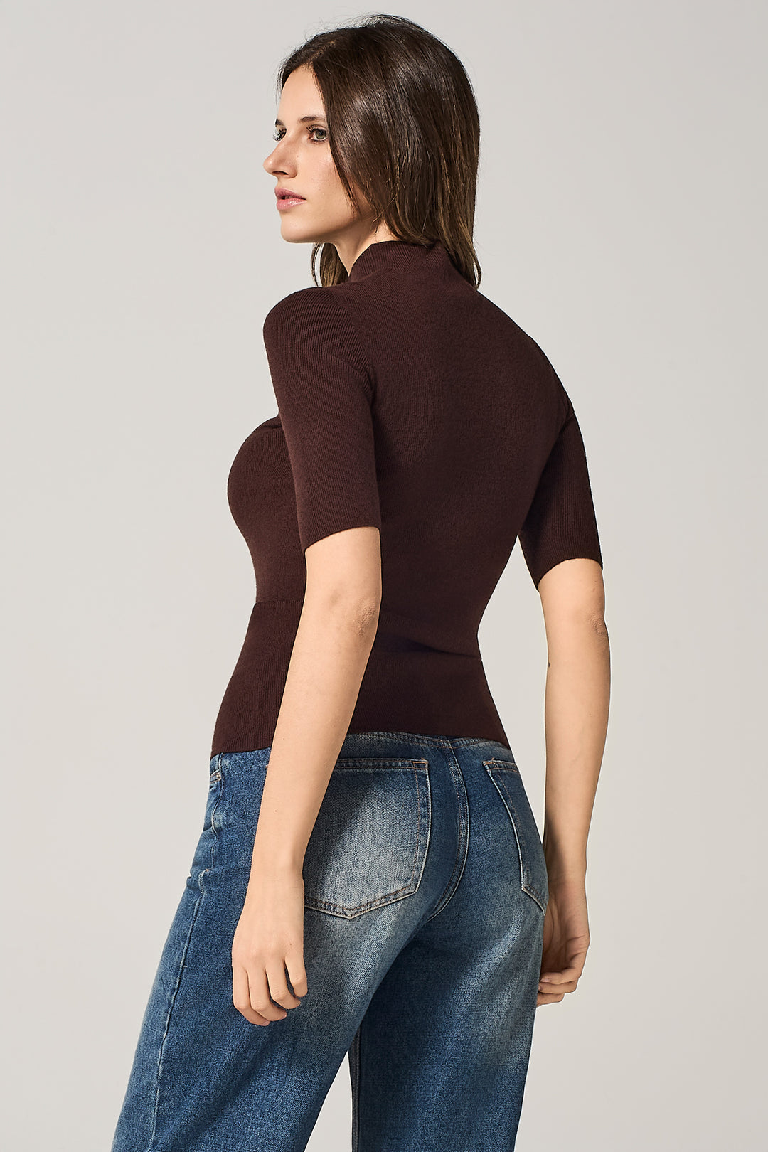 Maglia lupetto in costina