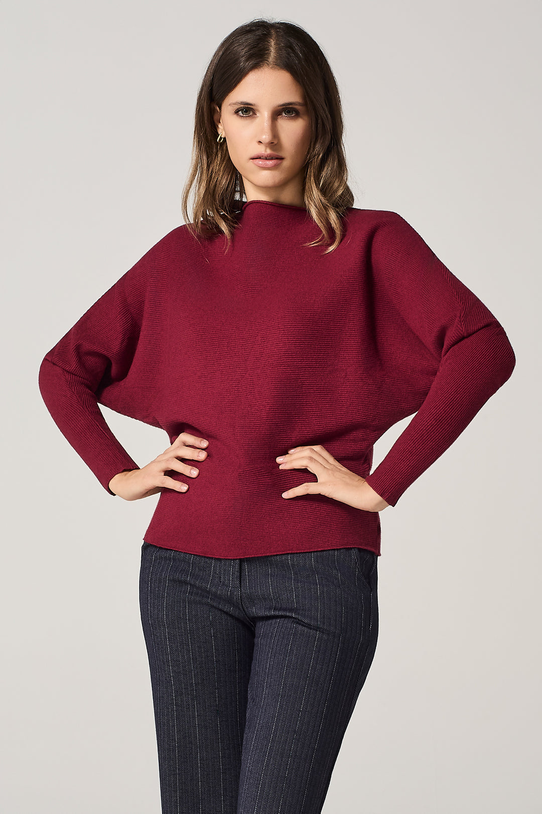 Maglia over a costine orizzontali