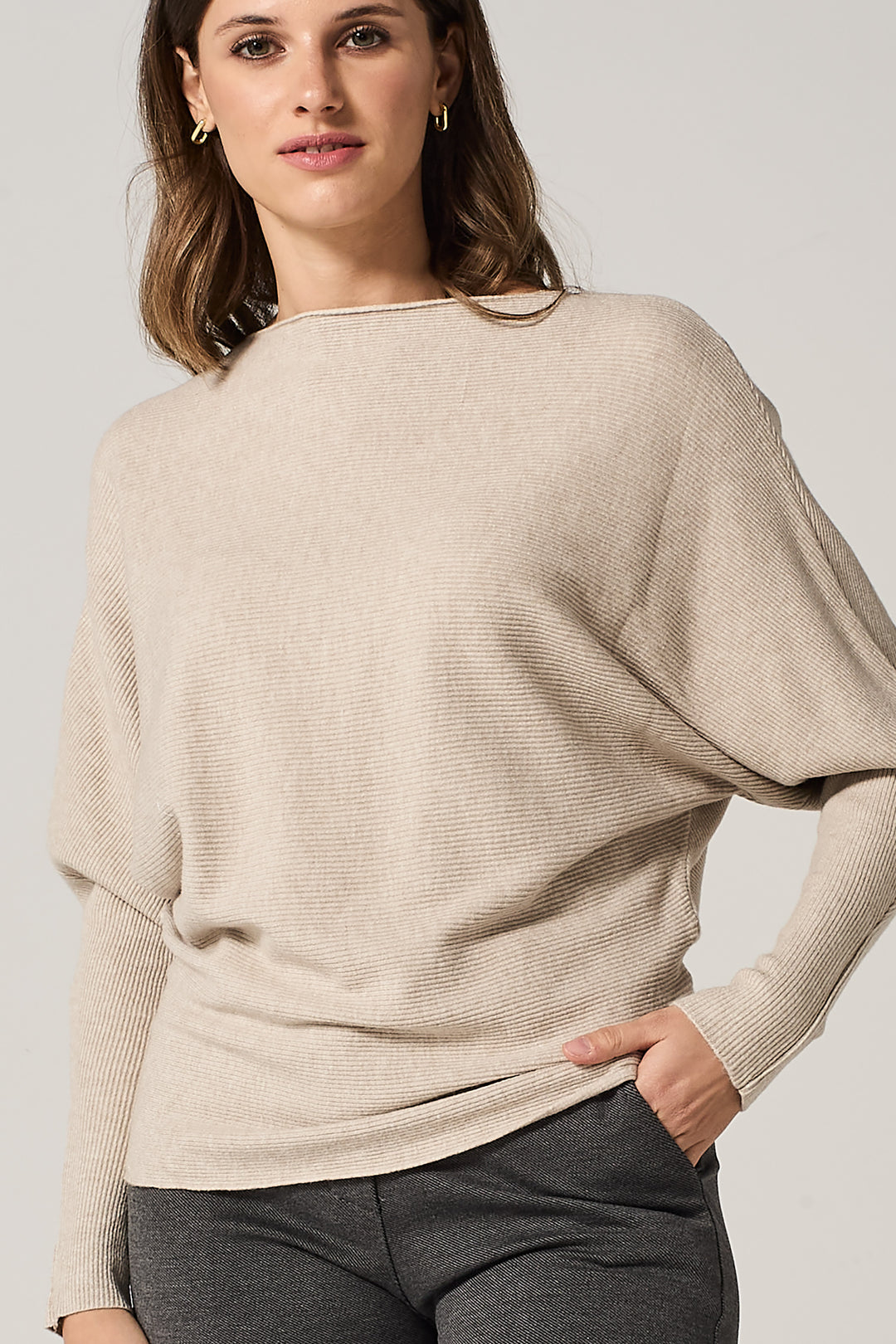 Maglia over a costine orizzontali