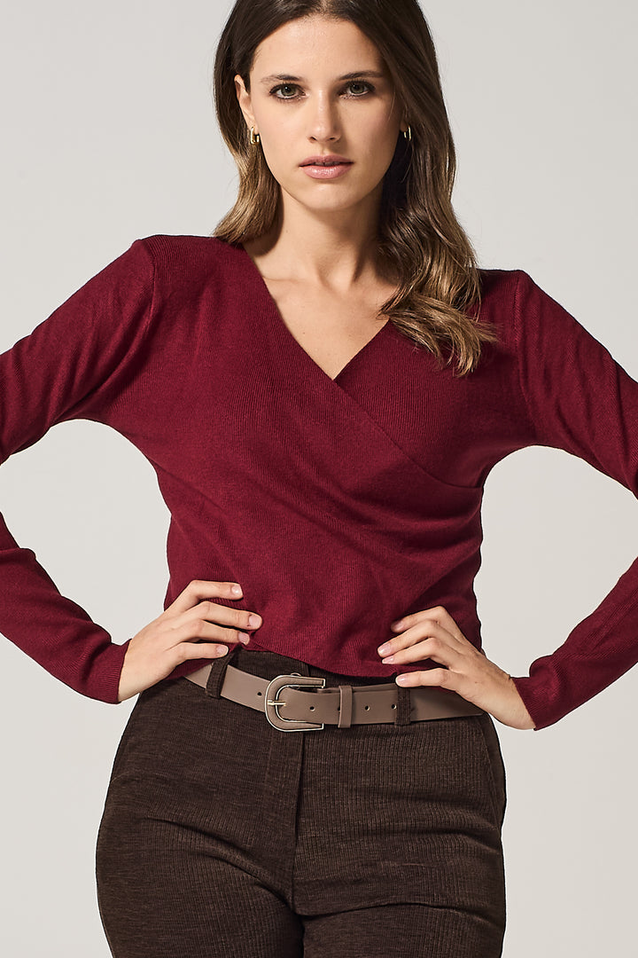 Maglia scollo a V con incrocio