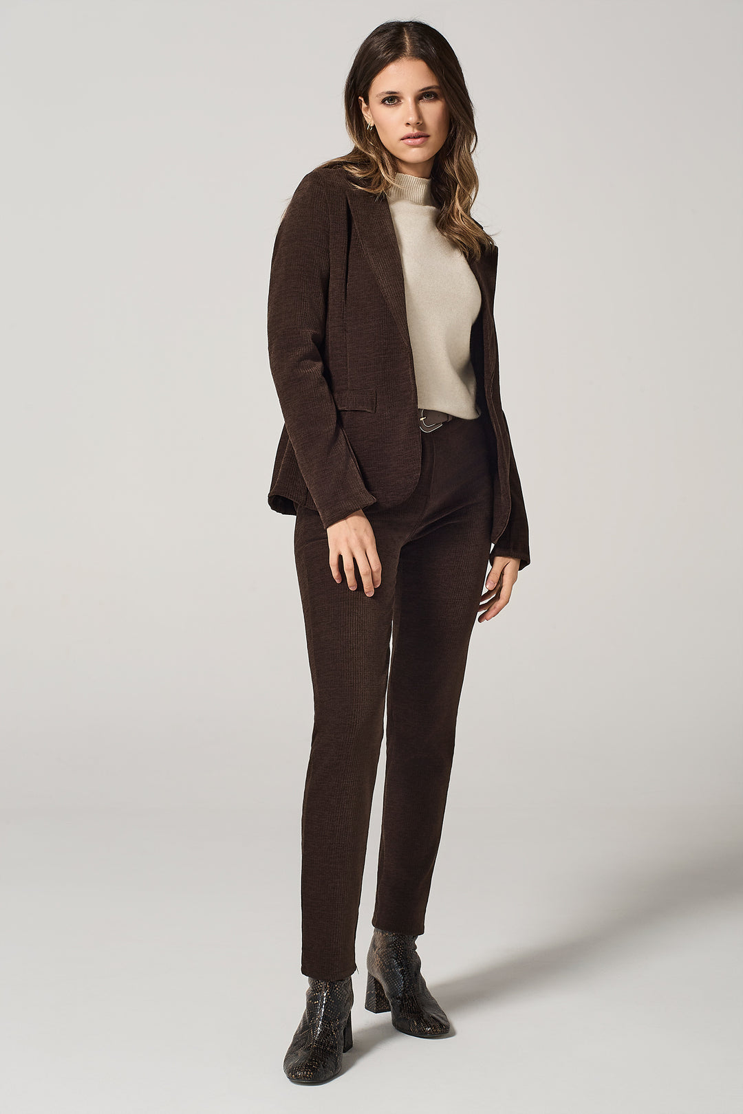 Blazer in velluto stretch