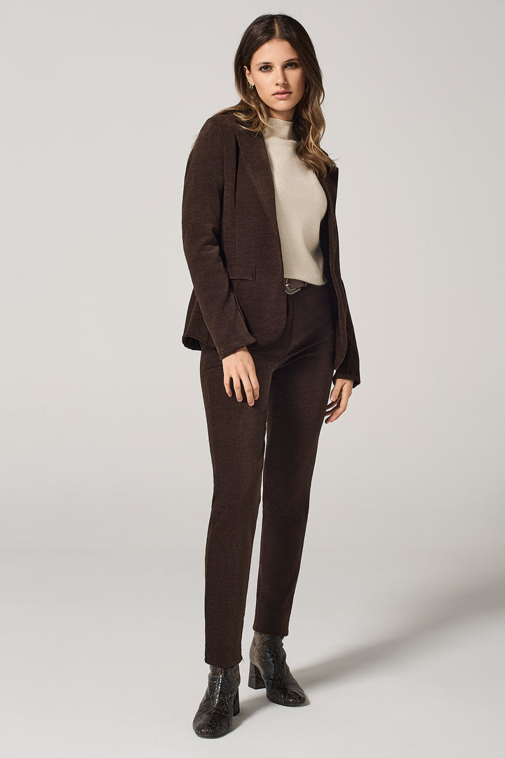 Blazer in velluto stretch