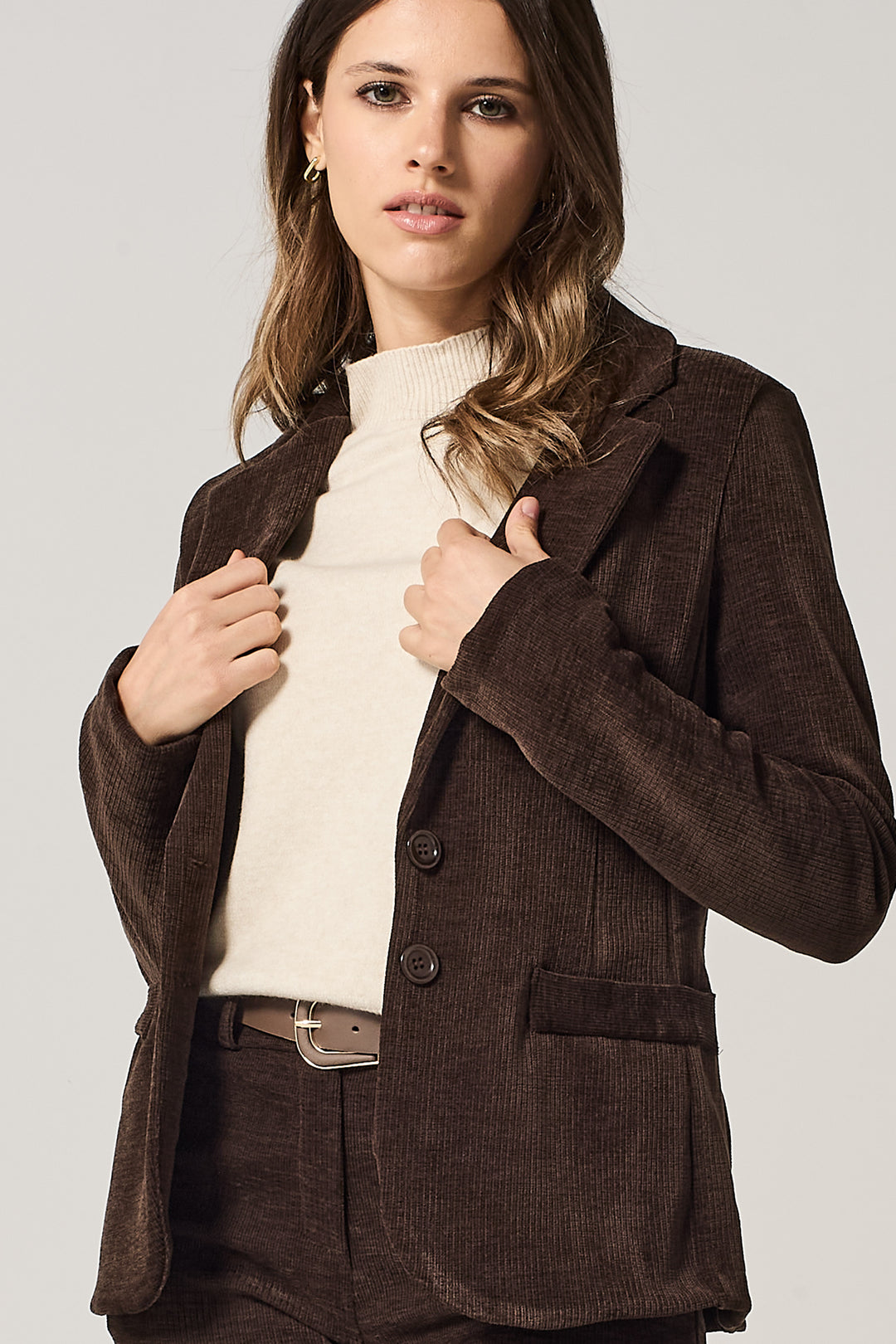 Blazer in velluto stretch